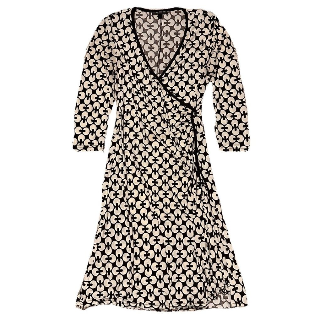 vintage Jodi Kristopher Wrap Dress Brown Connect Dot Print Size Small